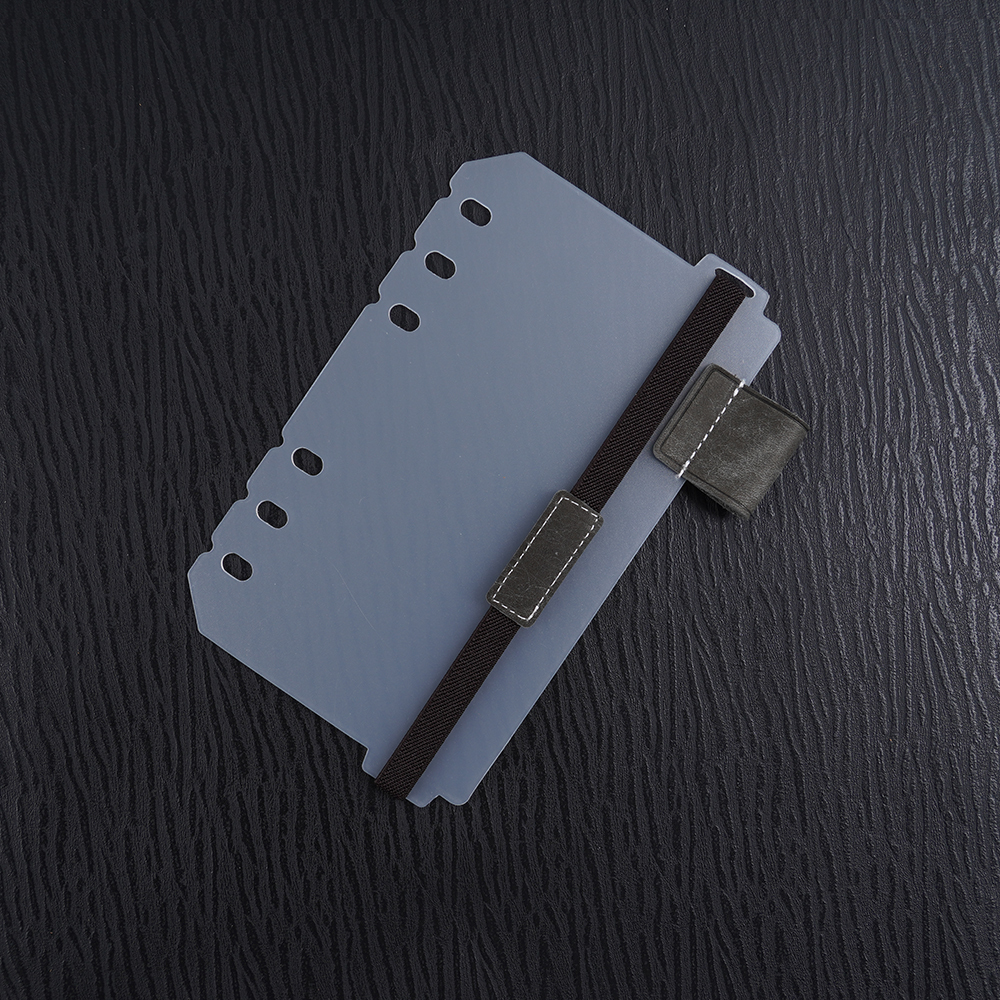 A6 6穴 バインダー用 インデックス シール帳 台紙 ペンホルダー 伸縮バンド