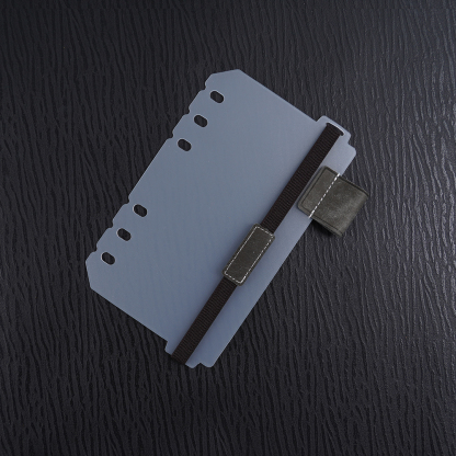 A6 6穴 バインダー用 インデックス シール帳 台紙 ペンホルダー 伸縮バンド