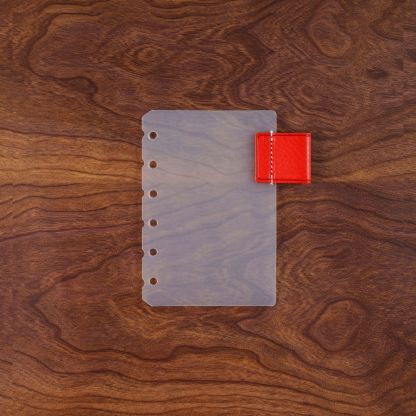 A7 6穴 バインダー用 インデックス 革 ペンホルダー付き