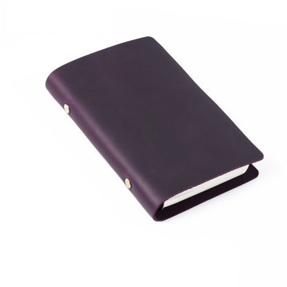 A6 6穴 バインダー シンプル 革カバー ノート