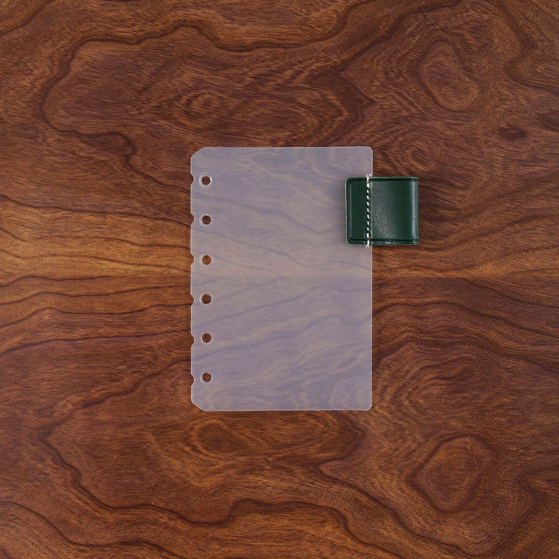 A7 6穴 バインダー用 インデックス 革 ペンホルダー付き