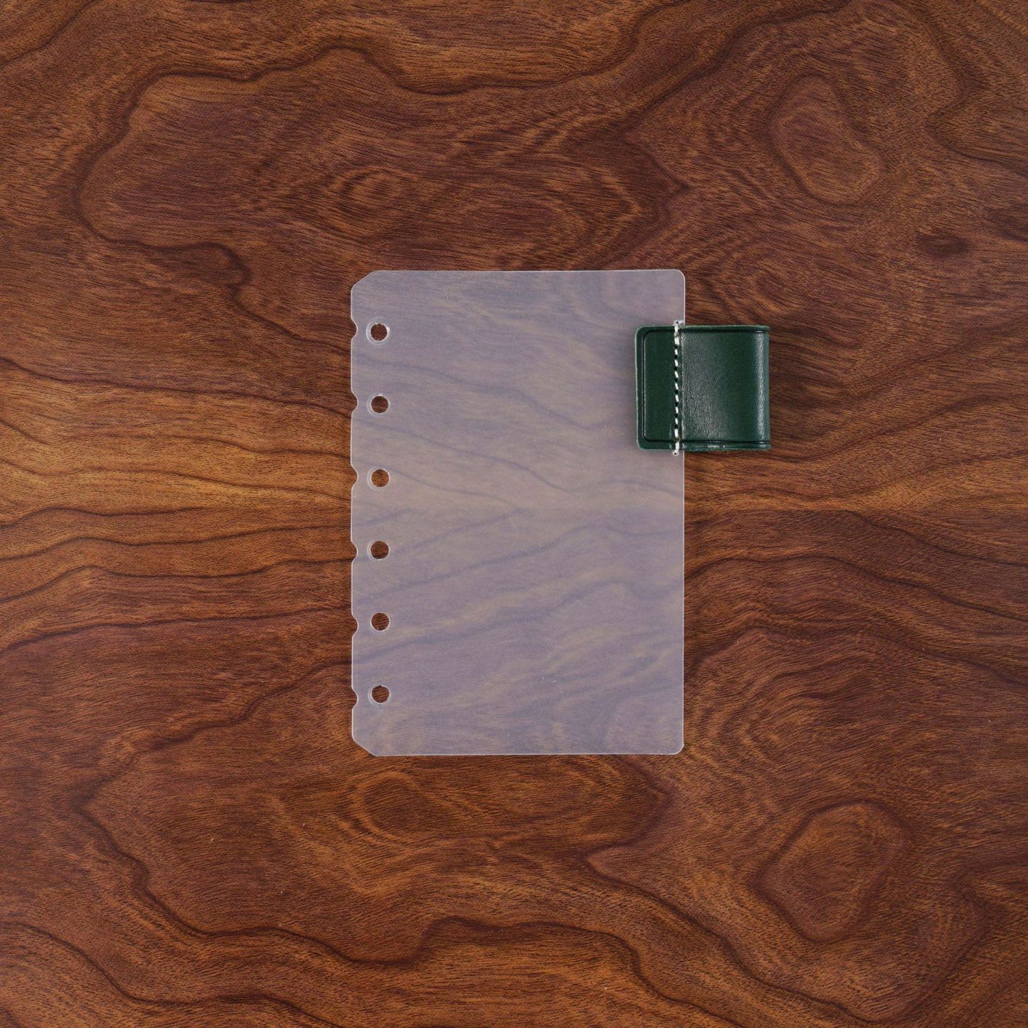 A7 6穴 バインダー用 インデックス 革 ペンホルダー付き