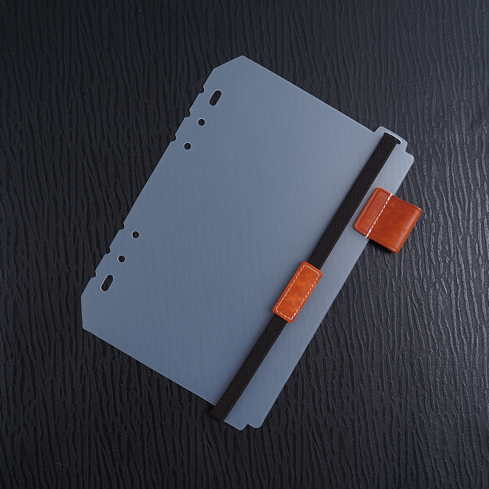 A5 6穴 バインダー用 インデックス シール帳 台紙 ペンホルダー 伸縮バンド