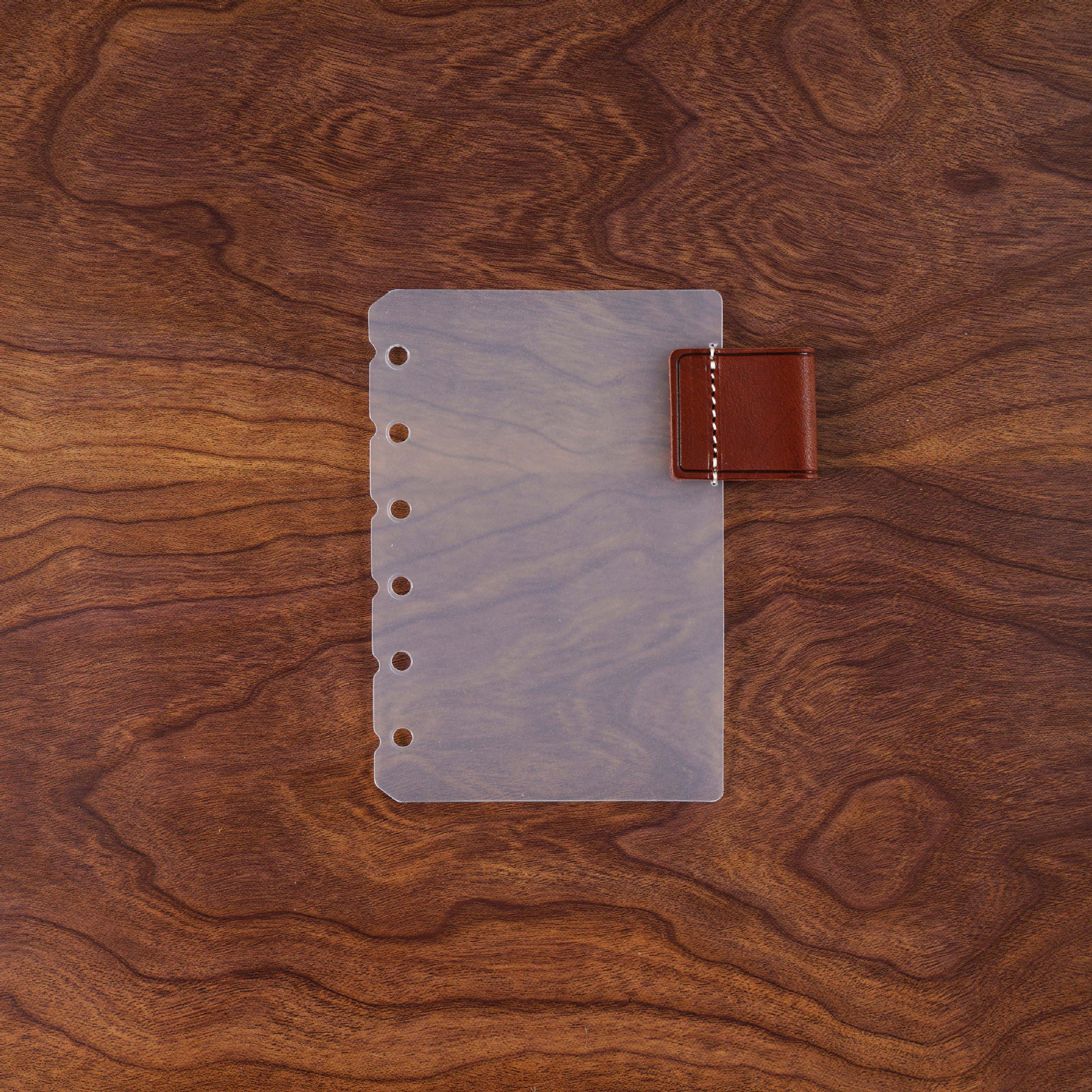 A7 6穴 バインダー用 インデックス 革 ペンホルダー付き