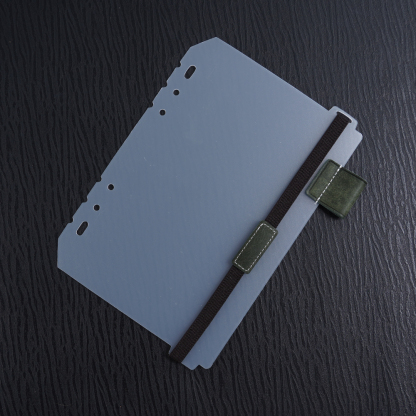 A5 6穴 バインダー用 インデックス シール帳 台紙 ペンホルダー 伸縮バンド