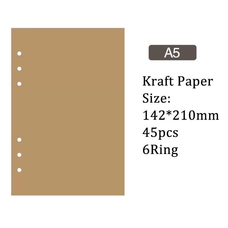 クラフト ノート 用紙 6穴 A5 ルーズリーフバインダー対応