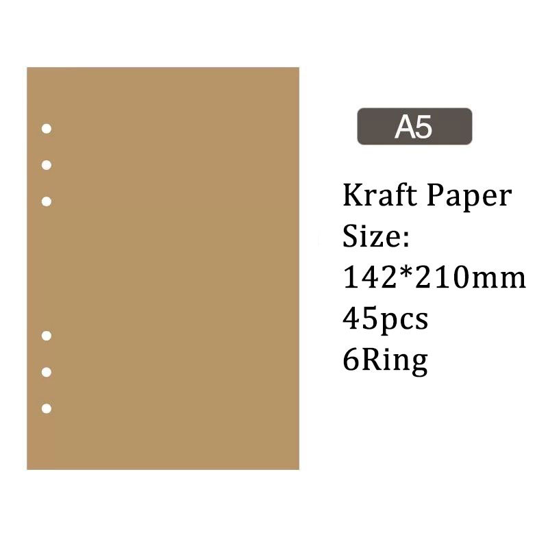 クラフト ノート 用紙 6穴 A5 ルーズリーフバインダー対応