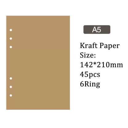クラフト ノート 用紙 6穴 A5 ルーズリーフバインダー対応