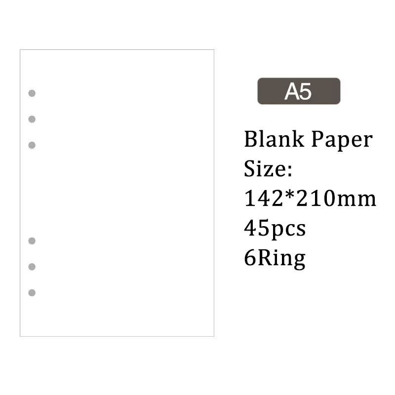 空白 ノート 用紙 6穴 A5 ルーズリーフバインダー対応