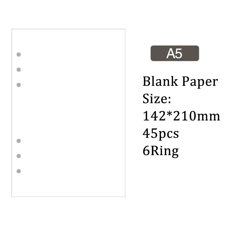 空白 ノート 用紙 6穴 A5 ルーズリーフバインダー対応
