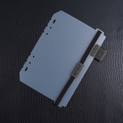 A5 6穴 バインダー用 インデックス シール帳 台紙 ペンホルダー 伸縮バンド