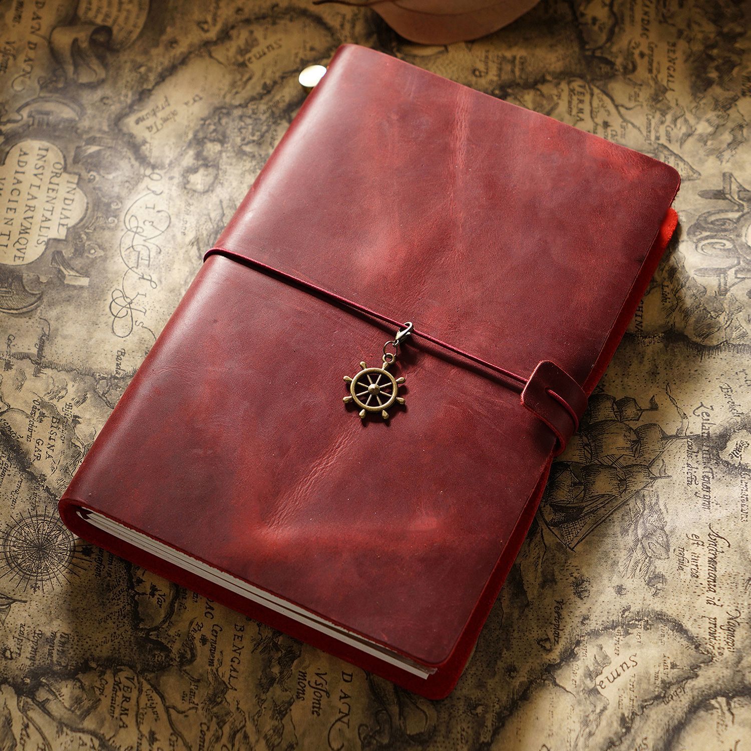 手作り の B5 9穴 バインダー 革カバー ノート