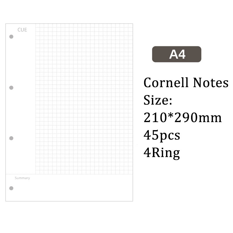 コーネル式 ノート 用紙 4穴 A4 ルーズリーフバインダー対応
