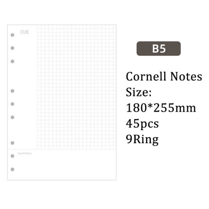 コーネル式 ノート 用紙 9穴 B5 ルーズリーフバインダー対応