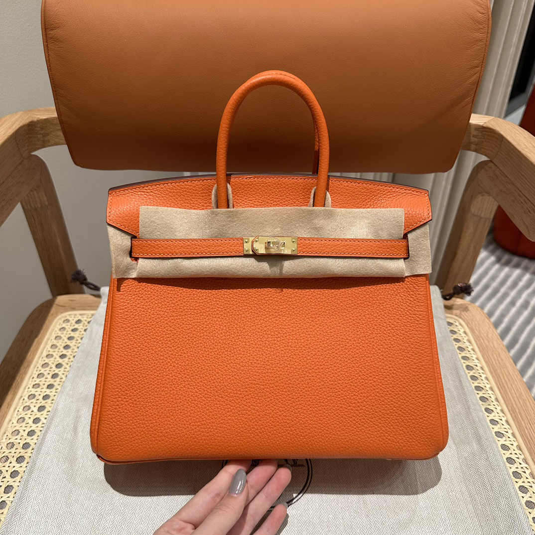エルメス(Hermès)Birkinバッグ25mm トゴ Togoレディースバッグ オレンジ
