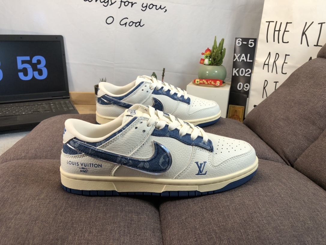 ナイキ「Nike」LV x NIKEコラボレーション SBダンク ロー カジュアルスニーカー