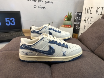 ナイキ「Nike」LV x NIKEコラボレーション SBダンク ロー カジュアルスニーカー