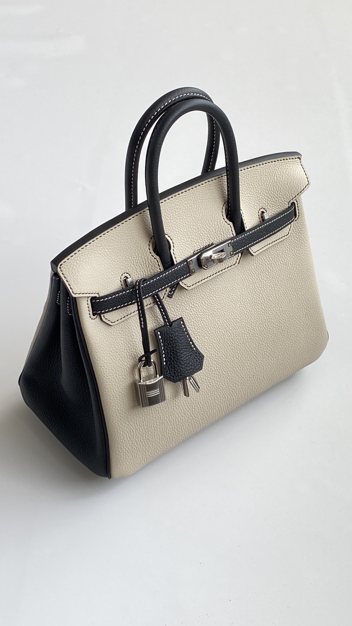 エルメス「Hermès」Birkin 25 パンダ レザー ショルダーバッグ