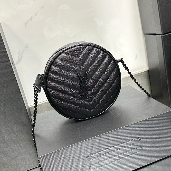 サンローラン「Saint Laurent」VINYLE レザー サークルバッグ