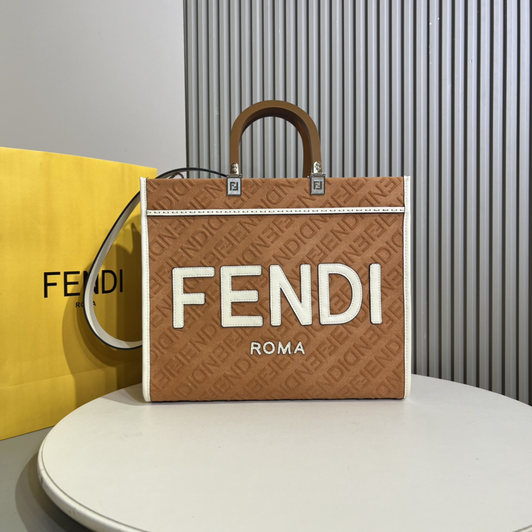 フェンディ「Fendi」Sunshine FF ファブリック ミディアムトートバッグ