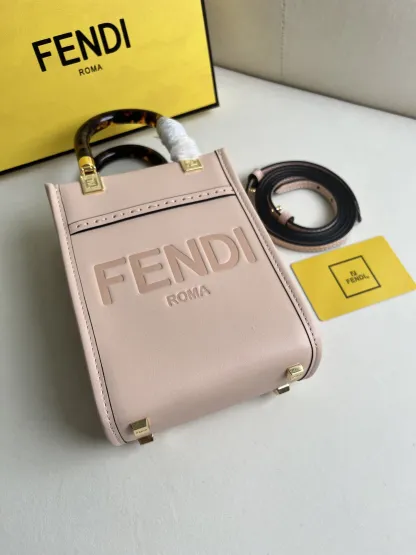 フェンディ「Fendi」Sunshine ミニ レザー ハンドバッグ