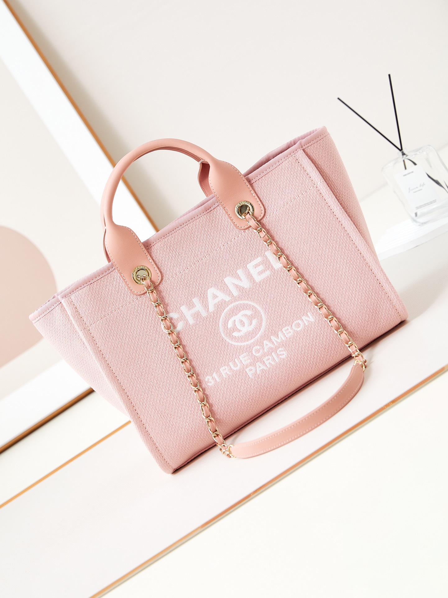 シャネル「Chanel」22SS シーズン ピンク ビーチトートバッグ