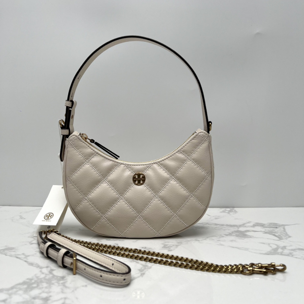 トリー バーチ「Tory Burch」ウィラ ハーフムーン アンダーアームバッグ チェーンショルダー/ハンドバッグ