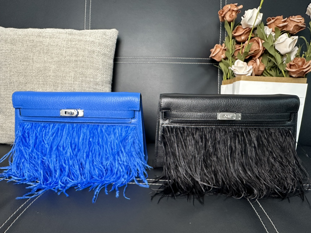 エルメス「Hermès」  ケリー エラン シャムキラ フェザー レザー ショルダーバッグ