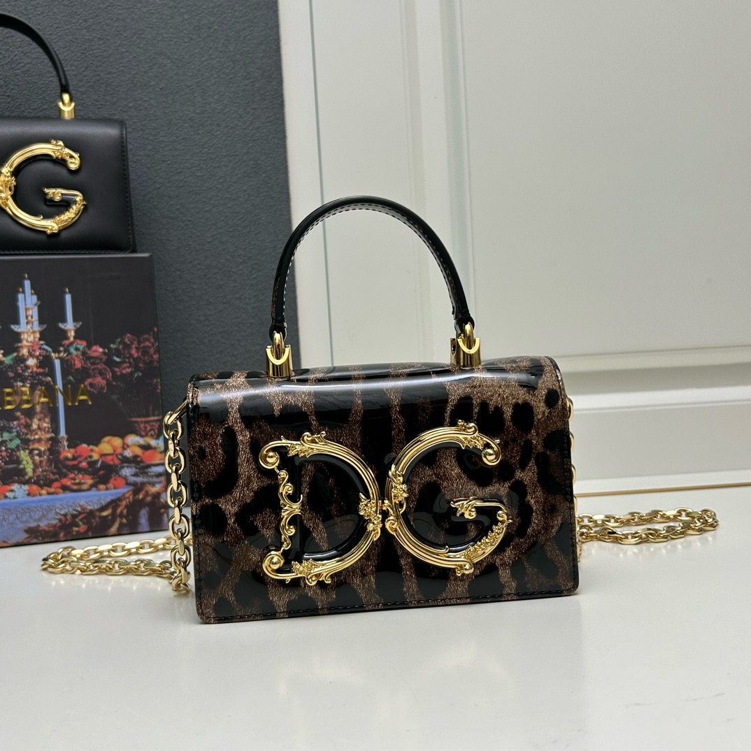 ドルチェ・アンド・ガッバーナ「D&G」 レオパード ラミー チェーン トップハンドルバッグ