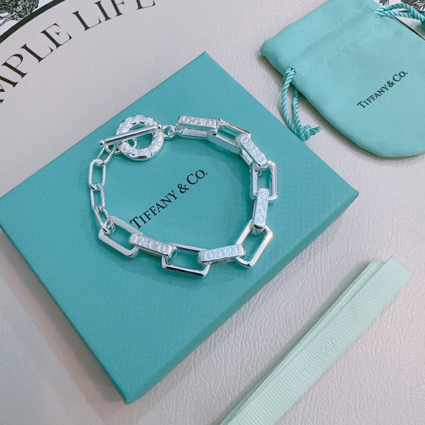 ティファニー「Tiffany & Co.」ポリッシュドシルバーリンク ブレスレット
