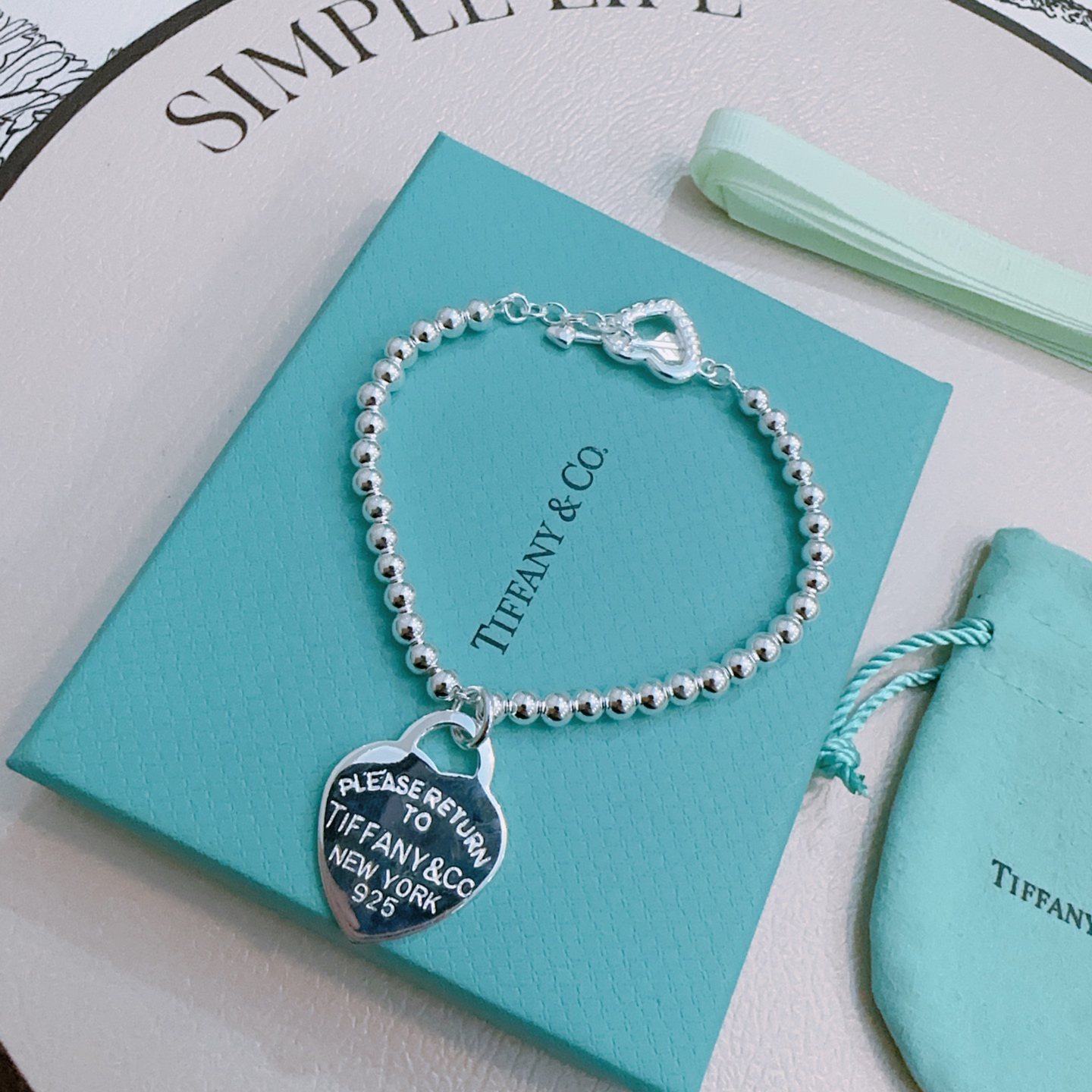 ティファニー「Tiffany & Co.」ポリッシュドシルバーリンク ブレスレット