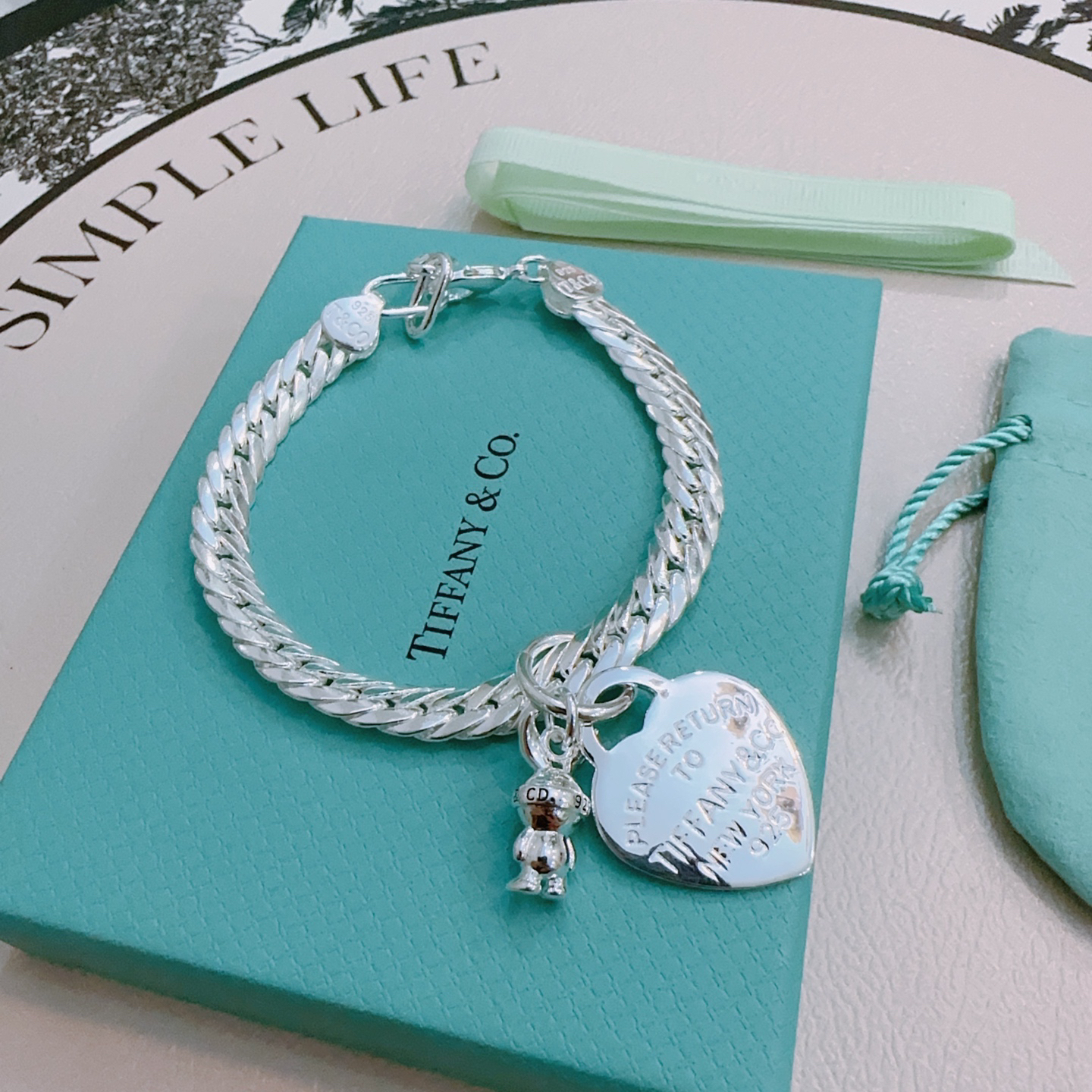 ティファニー「Tiffany & Co.」ポリッシュドシルバーリンク ブレスレット