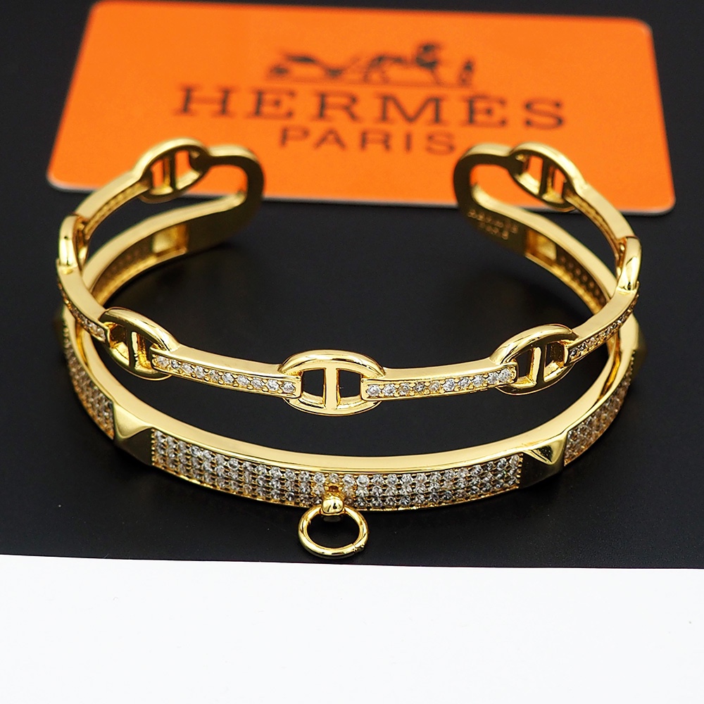 エルメス「Hermès」ピギノーズ セミフルラウンド ダイヤモンド ブレスレット