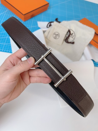 エルメス「Hermès」 ダブルフェイス トゴ革 ベルト100MM