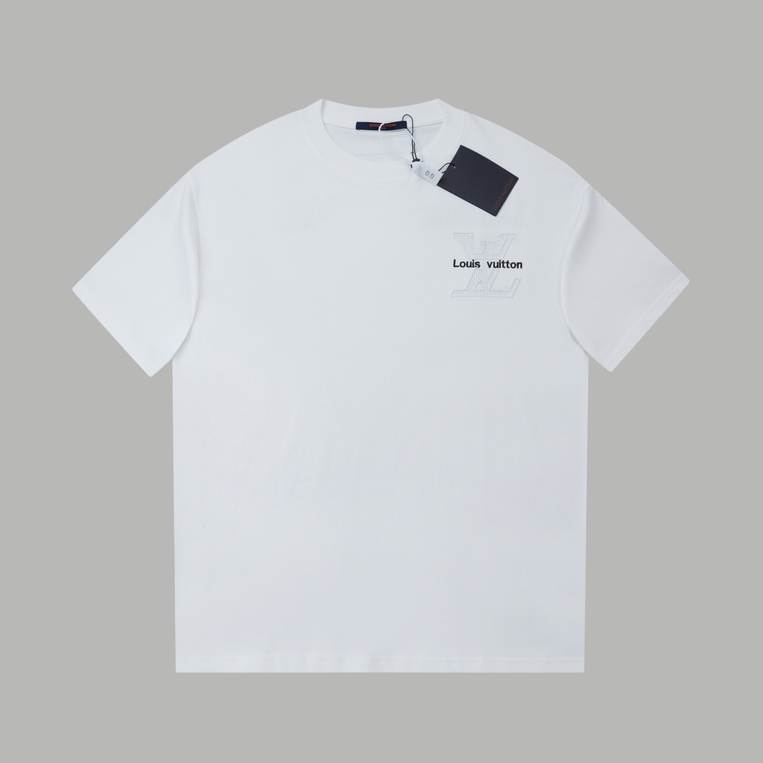 ルイ・ヴィトン「Louis Vuitton」25SS スプリング コレクション カットアウトエンブロイダリー LVロゴ ショートスリーブTシャツ（メンズ）