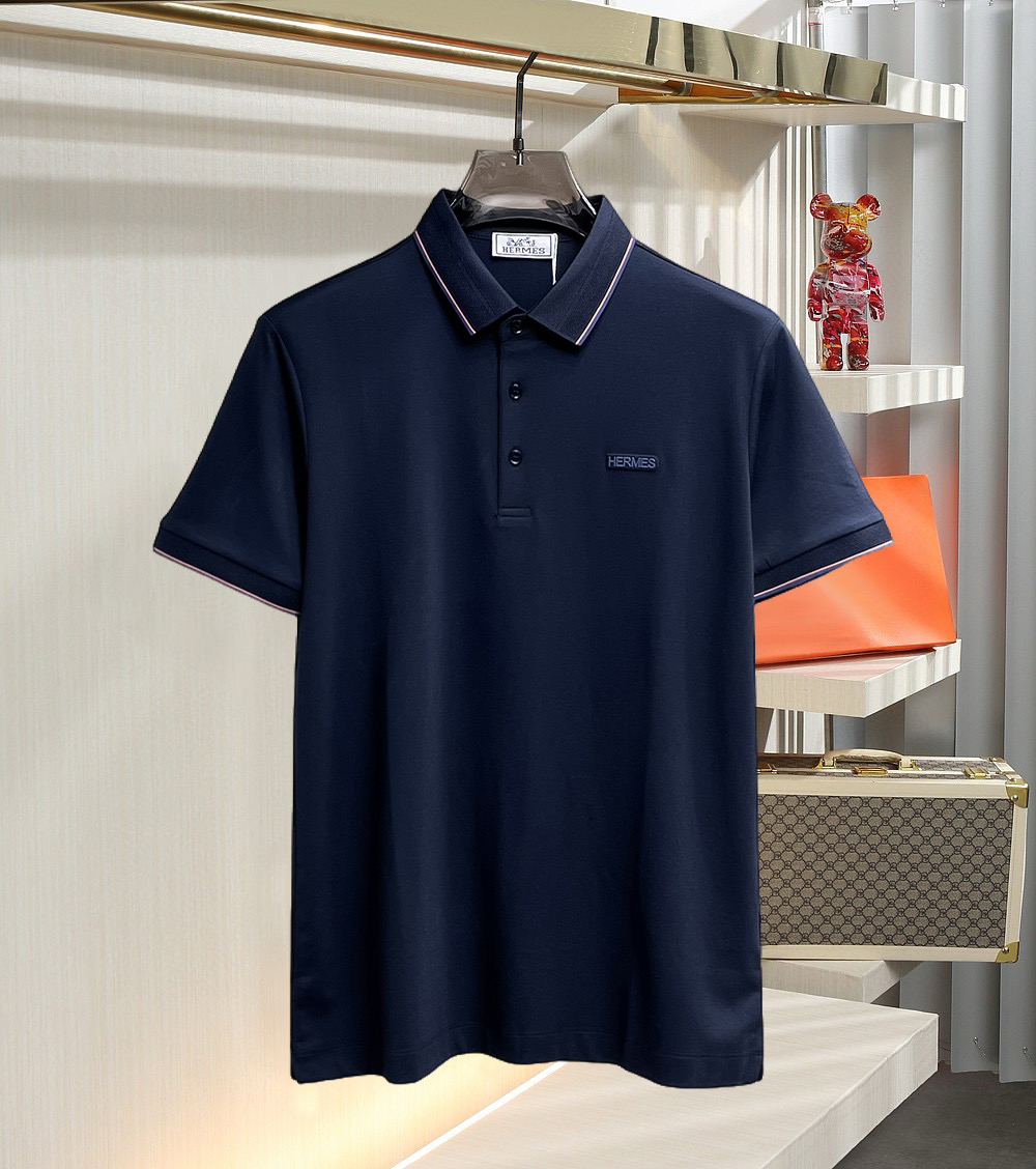 エルメス「Hermès」2025 春夏コレクション メンズ ビジネスカジュアルポロシャツ