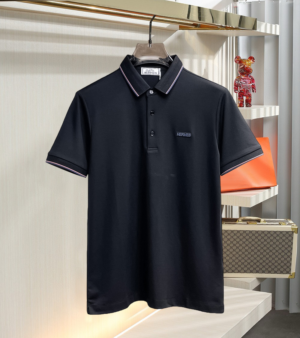 エルメス「Hermès」2025 春夏コレクション メンズ ビジネスカジュアルポロシャツ