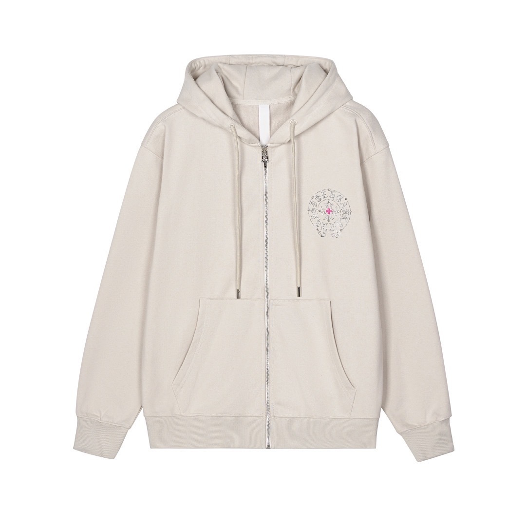 クロムハーツ「Chrome Hearts」秋冬ロングスリーブ ジップアップフーディ - ユニセックス