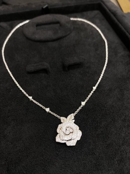 ディオール「Dior」ROSE DIOR BAGATELLE フルダイヤモンドネックレス40CM