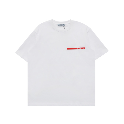 プラダ「Prada」ベーシックロゴ カジュアルクルーネックTシャツ