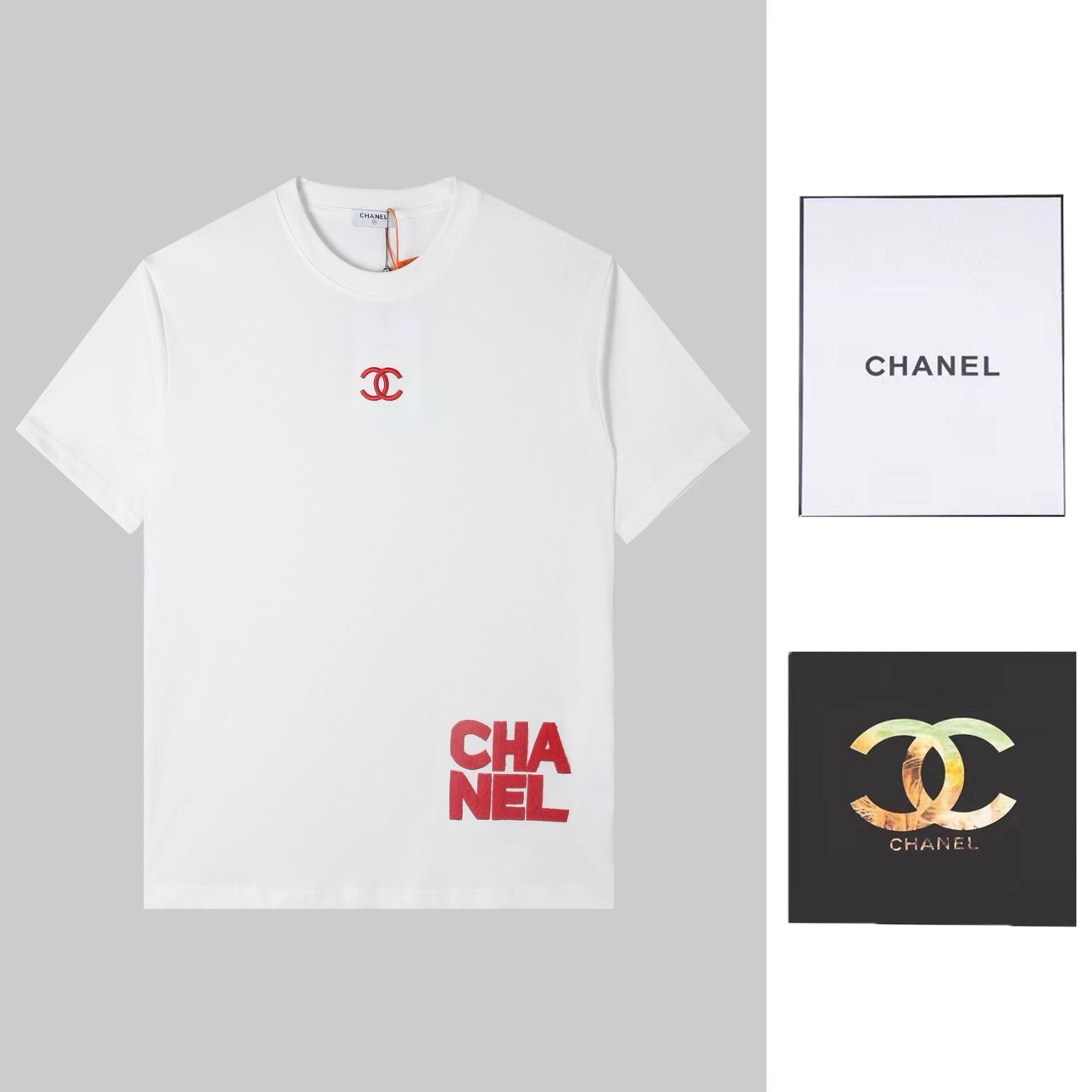 シャネル「Chanel」2024 ロゴ エンブロイダリー Tシャツ