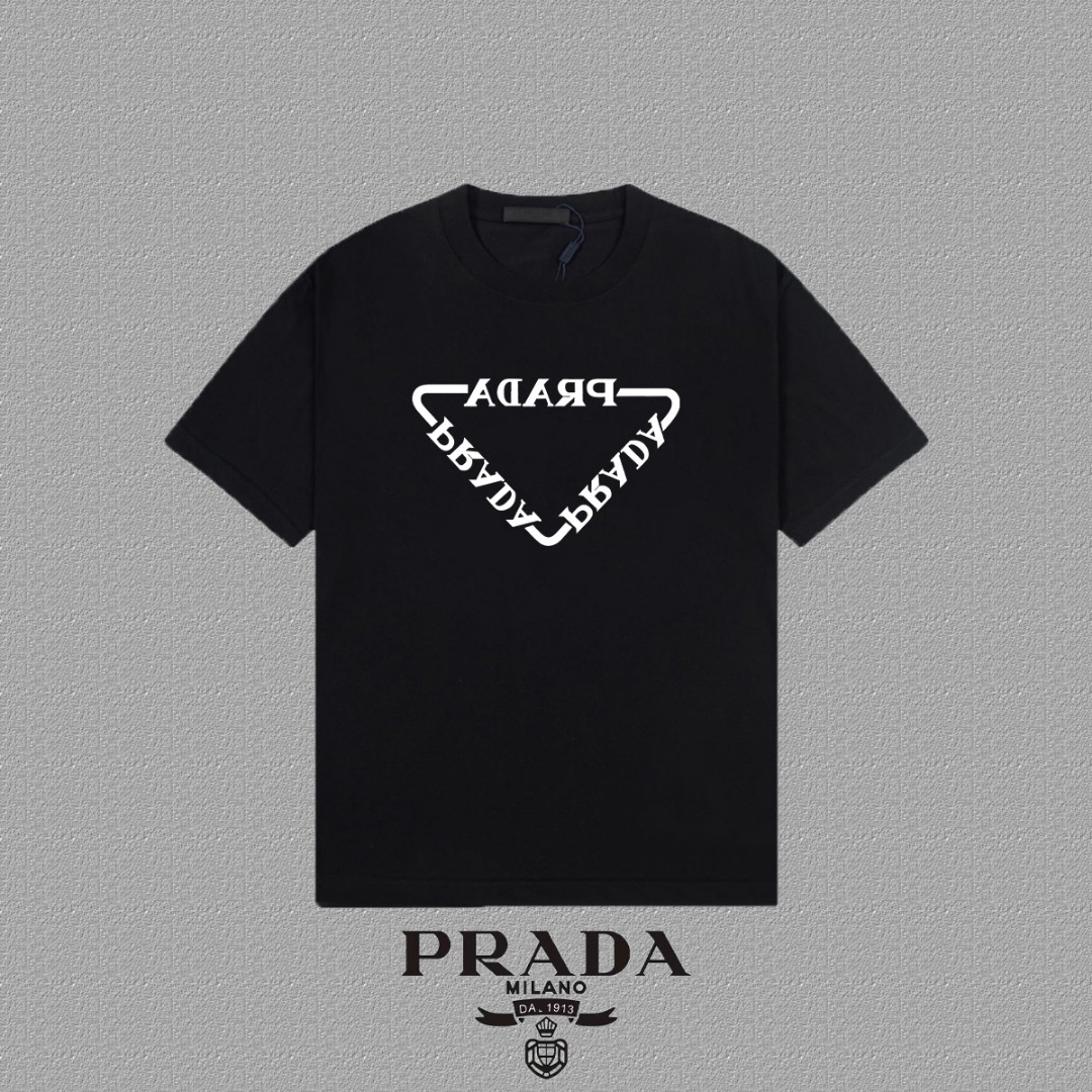 プラダ「Prada」ユニセックス プリントTシャツ ショートスリーブ