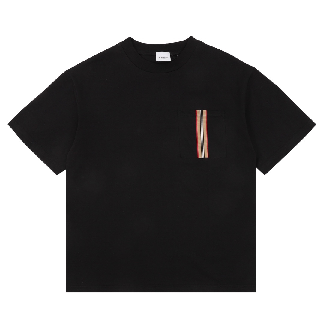 バーバリー「Burberry」ポケット ストライプテープ Tシャツ カップルモデル