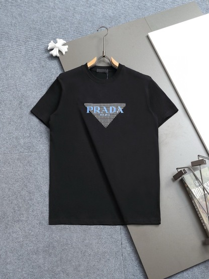プラダ「Prada」2025SS メンズ クラシックロゴ クルーネックTシャツ