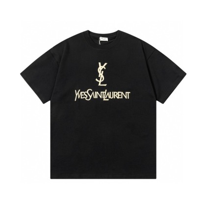 サンローラン「Saint Laurent」ヴィンテージインスパイアード ゴールドプリントTシャツ