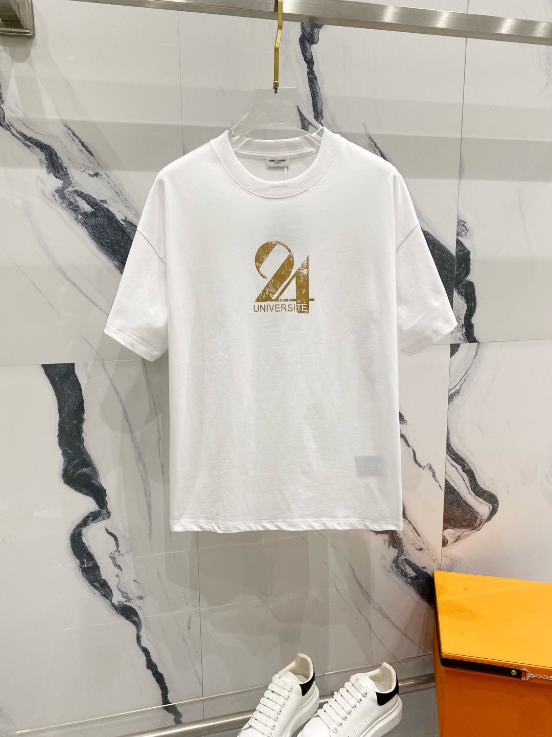 サンローラン Saint Laurent プレミアムコットン クルーネックTシャツ-ISETAN PRESTIGE CURATED