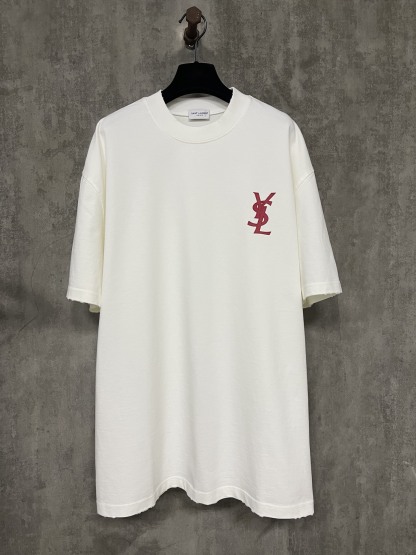サンローラン「Saint Laurent」25SS クラシックロゴ プリント ヘビーウェイトTシャツ