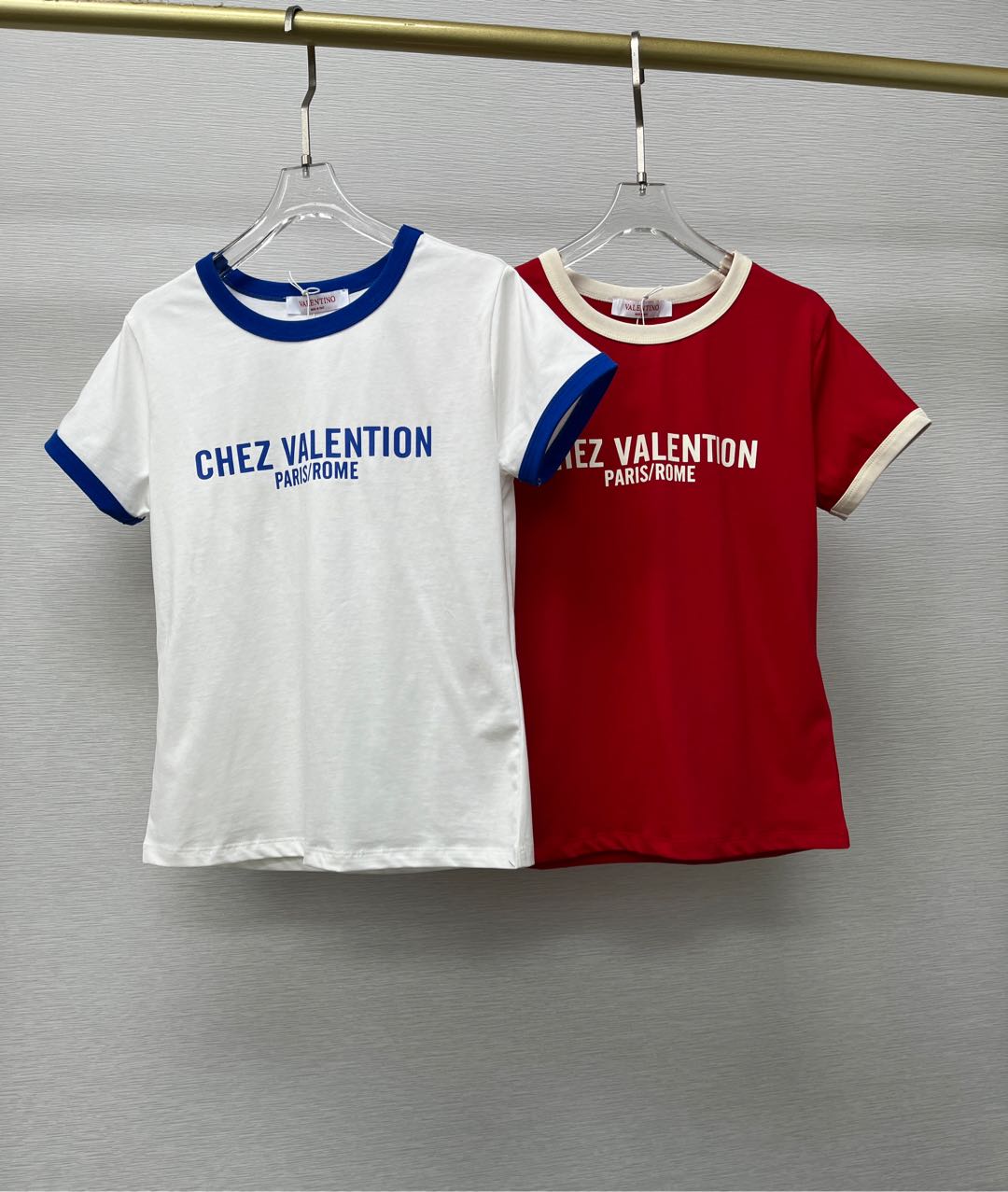 ヴァレンティノ「Valentino」2025新品トップスラウンドネックプリントアルファベットTeeカスタム半袖
