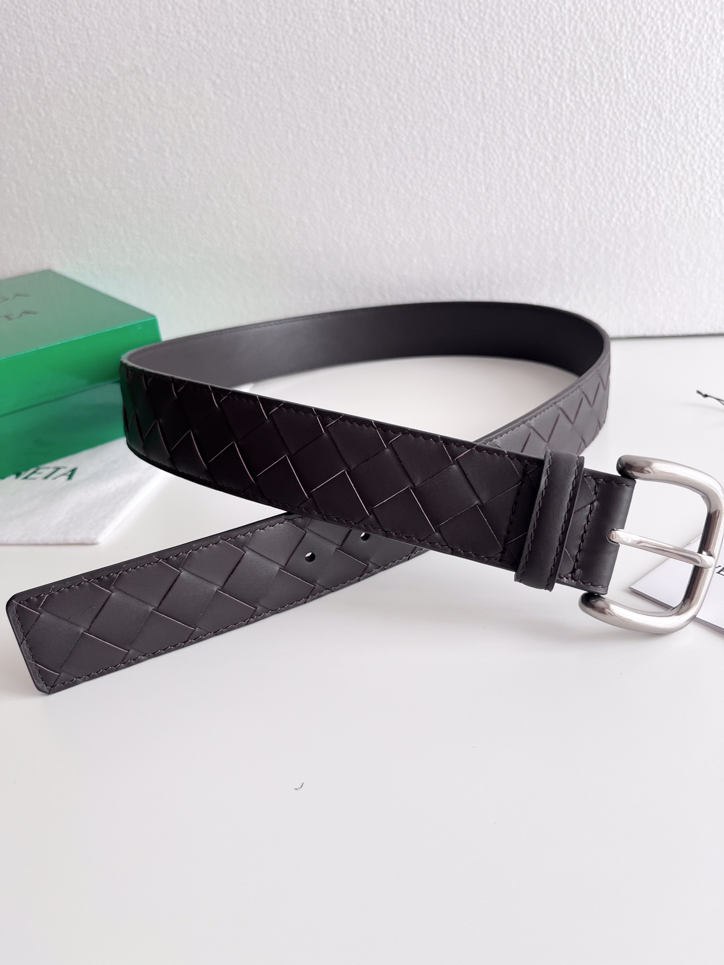 ボッテガ ヴェネタ「Bottega Veneta」 イントレッチオ ワイドベルト100CM