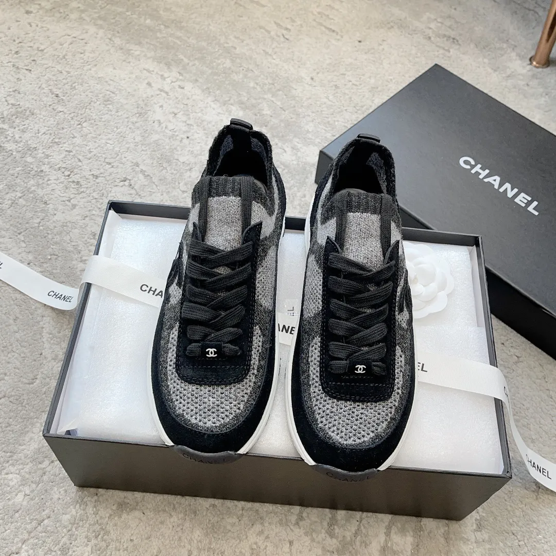 シャネル「Chanel」23B メッシュスニーカー レザートリム
